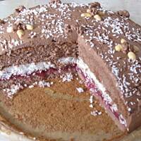 Tort czekoladowy kokosowo - wiśniowy