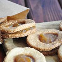 Amarantusowe ciasteczka z rabarbarem