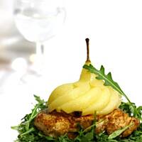 Stek z Gruszką na Rukoli