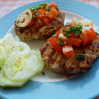 Grillowane  wieprzowe burgery z ryżem