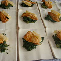 Francuskie rożki ze szpinakiem i kurczakiem