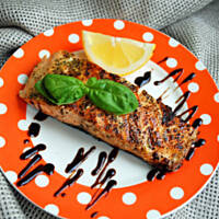 Grillowany łosoś z sosem balsamico