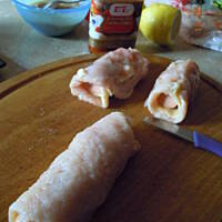 Szaszłyczki z piersi kurczaka i parówek