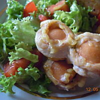 Szaszłyczki z piersi kurczaka i parówek