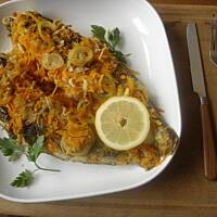 Pieczony dorsz w warzywach