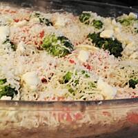 Zapiekanka z ryżem brązowym i wątróbką.