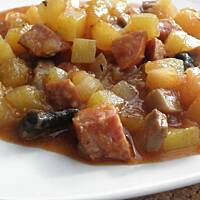 Leczo z pieczarkami.