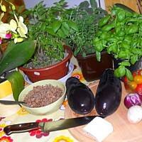 Grillowane bakłażany nadziewane kaszą gryczaną i tofu