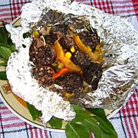 Grillowana kaszanka z dodatkami