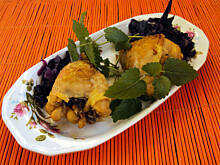 Fot. przejs, Pałki z kurczaka z czerwoną kapustą