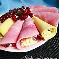 Roladki z szynki z pastą jajeczną