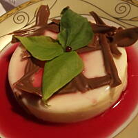 Panna cotta z syropem malinowym