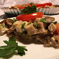 Tarta ziołowa z pieczarkami