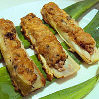 Pory faszerowane mięsem mielonym