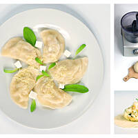 Pierogi z cheddarem i szałwią