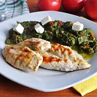 Grillowany kurczak ze szpinakiem