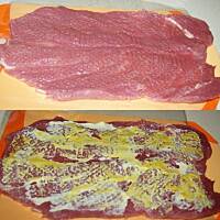 Poledwiczka faszerowana porem i pieczarkami