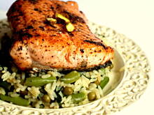 Fot. Barb82, Smażony łosoś na zielonym ryżu