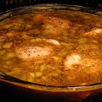 Kurczak zapiekany z ryżem grzybowym.