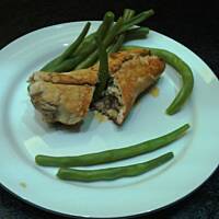 Faszerowany indyk z świeżą fasolką