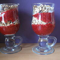 Deser owocowo - jogurtowy z płatkami owsianymi górskimi