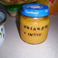 marchewka z kalarepą i indykiem po 6 m-cu