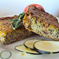 Zapiekanka z cukinii z wędzoną kiełbasą