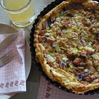 Tarta porowa z boczkiem i gorgonzolą