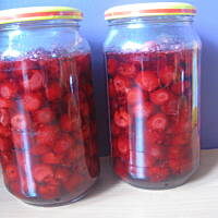 Wiśnie na zimę zasypane cukrem