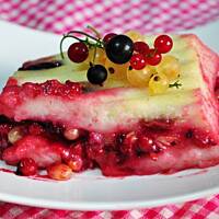 Zapiekanka z kaszy manny i porzeczek