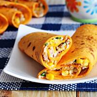 Pomidorowe tortille z tuńczykiem i kukurydzą