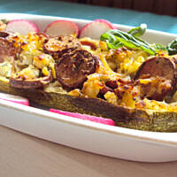 Cukinia faszerowana - z parówkami i serem (twarogiem)