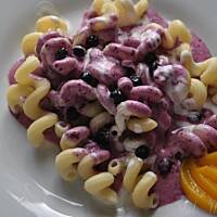 Makaron pod jagodową kołderką