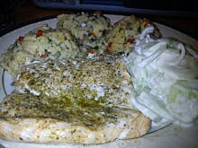 Fot. Ann93, Pieczony łosoś i risotto z pieczarkami