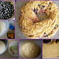 Drożdzowy wianuszek z jagodami