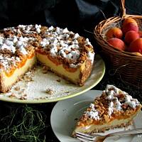 Ciasto graham z budyniem, morelami i kruszonką