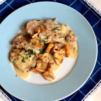 Polędwiczki w sosie ze świeżych kurek