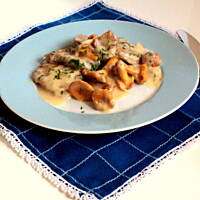 Polędwiczki w sosie ze świeżych kurek