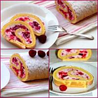 Rolada malinowa z galaretką