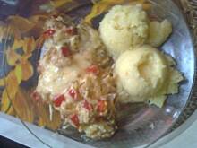 Fot. marina11, Zapiekana pierś z kurczaka w sosie cebulowo-paprykowym