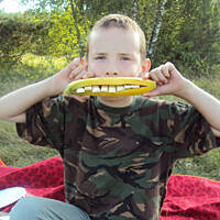 Banany z białą czekoladą - z grilla