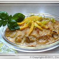 Pory zapiekane z mango.