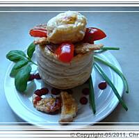 Vol-au-went z pieczarkami i kurczakiem w śmietanie.