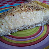 Sernik waniliowy z gruszkami na spodzie cappuccino