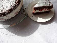Fot. eluchap, Tort truskawkowy na kokosowo - czekoladowym spodzie