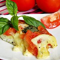 Ryba pieczona z mozzarellą i pomidorami