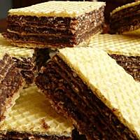 Wafelki z masą kakaową