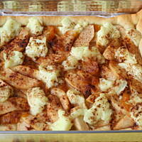 Placek drożdżowy z jabłkami i budyniem