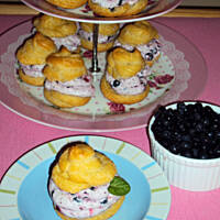 Ptysie z kremem jagodowym