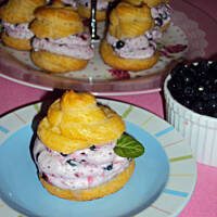 Ptysie z kremem jagodowym